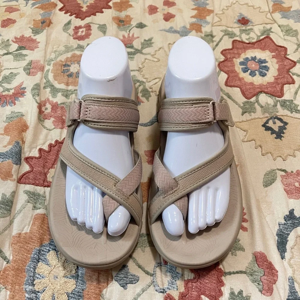 SKECHERS REGGAE SANDAL Womens Size 9 Sew Me Boho Woven Strappy Flip Flop Hiking